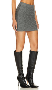 Tularosa Davina Knit Mini Skirt in Charcoal