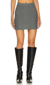 Tularosa Davina Knit Mini Skirt in Charcoal - Tularosa Mini-jupe en tricot Davina en charbon de bois - Tularosa Davina 木炭色针织迷你裙 - Tularosa Davina Strick-Minirock in Anthrazit - Tularosa Davina 니트 미니 스커트 - Minigonna in maglia Tularosa Davina in carbone