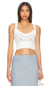 Tularosa Gia Knit Top in White - Haut en tricot Tularosa Gia en blanc - Tularosa Gia 白色针织上衣 - Tularosa Gia Strickoberteil in Weiß - Tularosa Gia 니트 탑 화이트 색상 - Top in maglia Tularosa Gia in bianco
