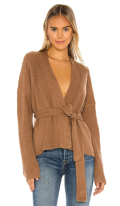 Tularosa Halcyon Cardigan in Taupe - Cardigan Tularosa Halcyon en taupe - Tularosa Halcyon 灰褐色开衫 - Tularosa Halcyon Cardigan in Taupe - Tularosa Halcyon 가디건 - Cardigan Tularosa Halcyon color tortora