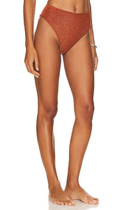 Tularosa Juno High Waist Bottom in Metallic Copper
