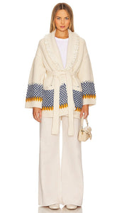 Tularosa Malena Chunky Fairisle Cardigan in Ivory
