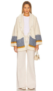 Tularosa Malena Chunky Fairisle Cardigan in Ivory - Tularosa Malena Chunky Fairisle Cardigan en ivoire - Tularosa Malena 象牙色 Fairisle 粗开衫 - Tularosa Malena Grobstrick-Cardigan mit Fairisle-Muster in Elfenbein - Tularosa Malena 청키 Fairisle 가디건 색상 - Cardigan Fairisle grosso di Tularosa Malena in avorio