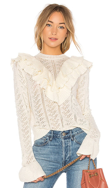 Tularosa Manny Sweater in White - Pull Tularosa Manny en blanc - Tularosa Manny 白色毛衣 - Tularosa Manny Pullover in Weiß - Tularosa 매니 스웨터화이트 색상 - Maglione Tularosa Manny in bianco