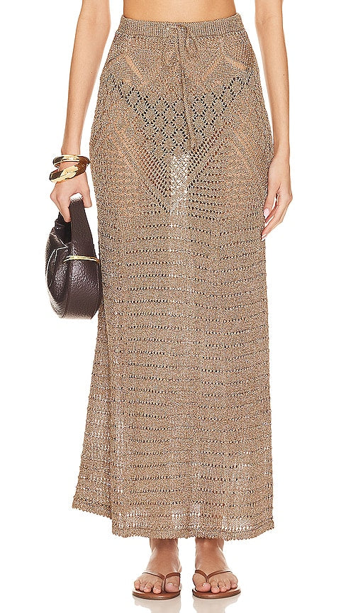 Tularosa Rhosa Metallic Skirt in Metallic Bronze - Jupe métallisée Tularosa Rhosa en bronze métallisé - Tularosa Rhosa 金属青铜半身裙 - Tularosa Rhosa Metallic-Rock in Metallic-Bronze - Tularosa Rhosa 메탈릭 스커트 - Gonna Tularosa Rhosa Metallic in bronzo metallizzato