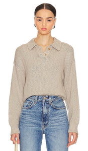 Tularosa Zinia Collared Sweater in Taupe - Pull à col Tularosa Zinia en taupe - Tularosa Zinia 灰褐色领毛衣 - Tularosa Zinia Kragenpullover in Taupe - Tularosa Zinia 칼라 스웨터 - Maglione con colletto Tularosa Zinia in tortora