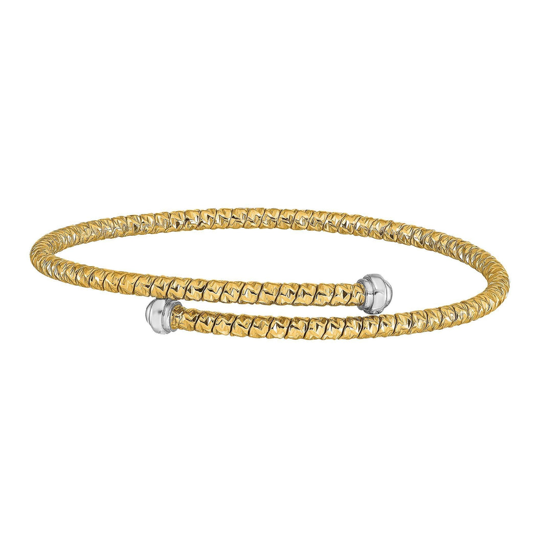 Two-Tone Gold Flexible Bangle Bracelet | 3mm