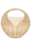 Ulla Johnson Sea Shell Wicker Bag in Cream