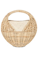 Ulla Johnson Sea Shell Wicker Bag in Cream