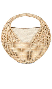 Ulla Johnson Sea Shell Wicker Bag in Cream