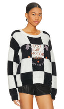 Understated Leather Starting Line Sweater in Black,White