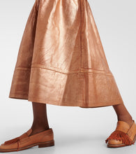 Ulla Johnson Astrid foiled denim midi skirt