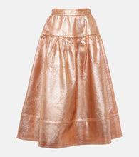 Ulla Johnson Astrid foiled denim midi skirt - Ulla Johnson Astrid 亮面牛仔中长裙