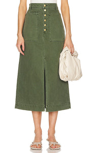 Ulla Johnson Bea Skirt in Army - Jupe Ulla Johnson Bea en armée - Ulla Johnson Bea 军装裙子 - Ulla Johnson Bea Rock in Army - Ulla Johnson BEA 스커트 - Gonna Ulla Johnson Bea nell'esercito