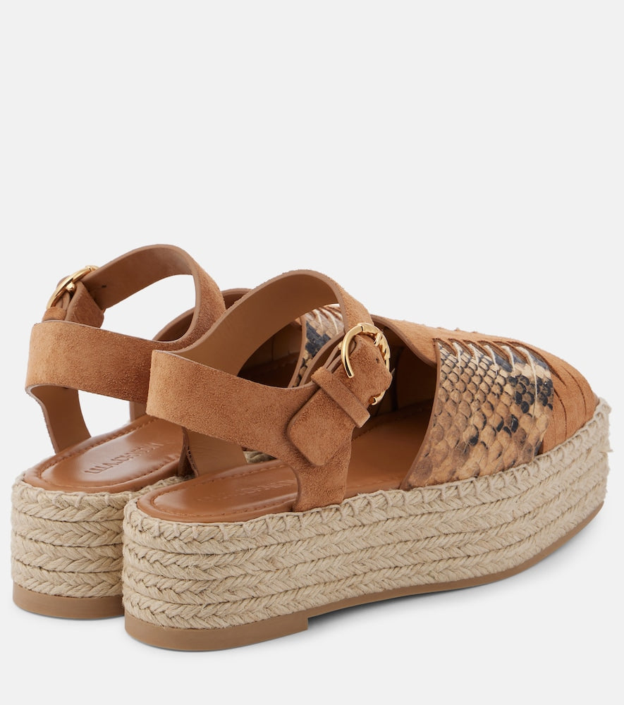 Ulla Johnson Elsa snake-effect leather espadrilles