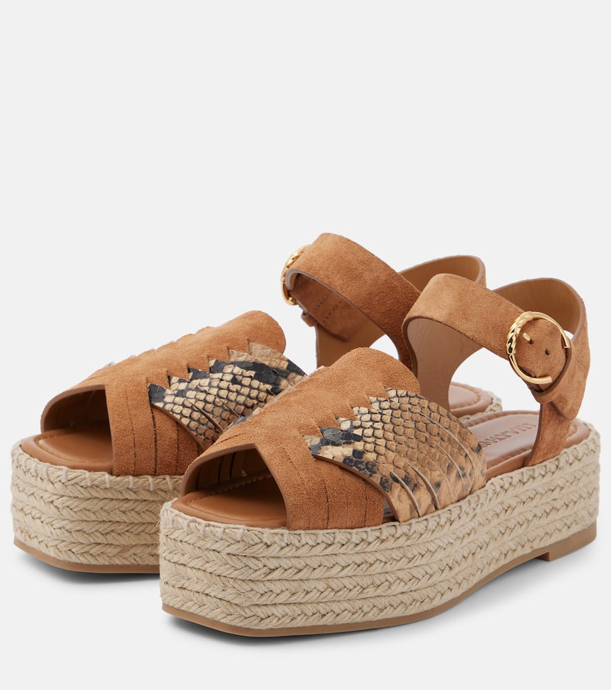 Ulla Johnson Elsa snake-effect leather espadrilles