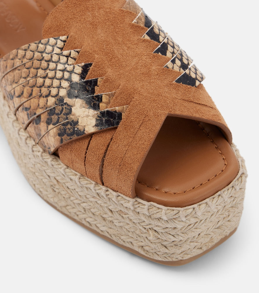 Ulla Johnson Elsa snake-effect leather espadrilles