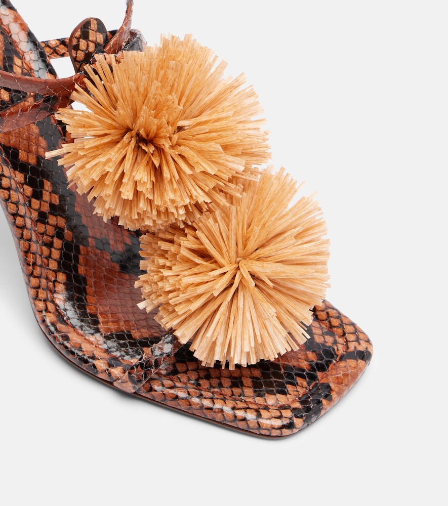 Ulla Johnson Isolde raffia-trimmed leather sandals