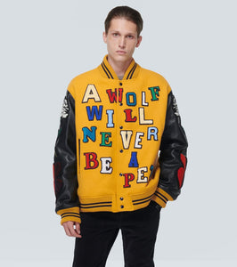 Undercover Appliqu√É¬© wool-blend varsity jacket