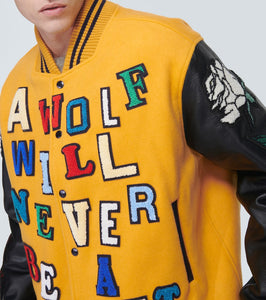 Undercover Appliqu√É¬© wool-blend varsity jacket