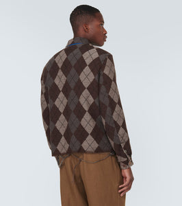 Undercover Argyle wool-blend blouson jacket