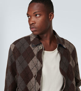 Undercover Argyle wool-blend blouson jacket