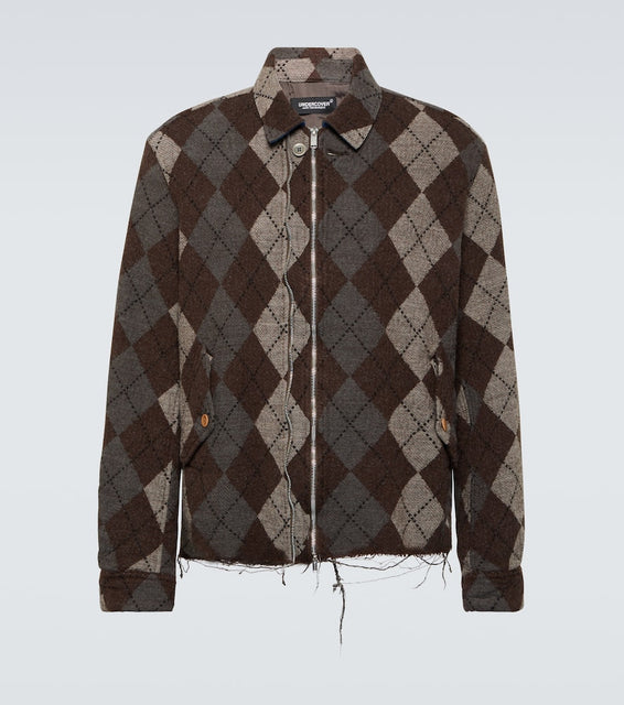 Undercover Argyle wool-blend blouson jacket