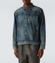 Undercover Embroidered faded denim jacket