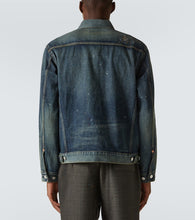 Undercover Embroidered faded denim jacket