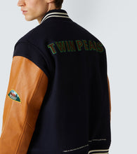 Undercover x Twin Peaks√Ç¬Æ leather-trimmed varsity jacket