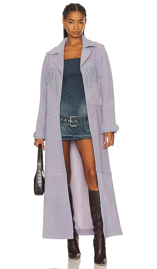 Understated Leather End of Time Coat in Lavender - Manteau fin des temps en cuir sobre en lavande - 淡紫色低调皮革 End of Time 外套 - Dezenter Endzeit-Ledermantel in Lavendel - 라벤더 컬러의 절제된 가죽 엔드 오브 타임 코트 - Cappotto sobrio in pelle End of Time color lavanda