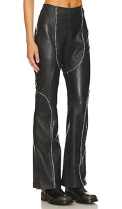Understated Leather Grand Prix Pants in Black