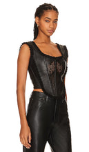 Understated Leather Roxanne Corset Top in Black