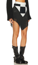Understated Leather Starting Line Mini Skirt in Black,White