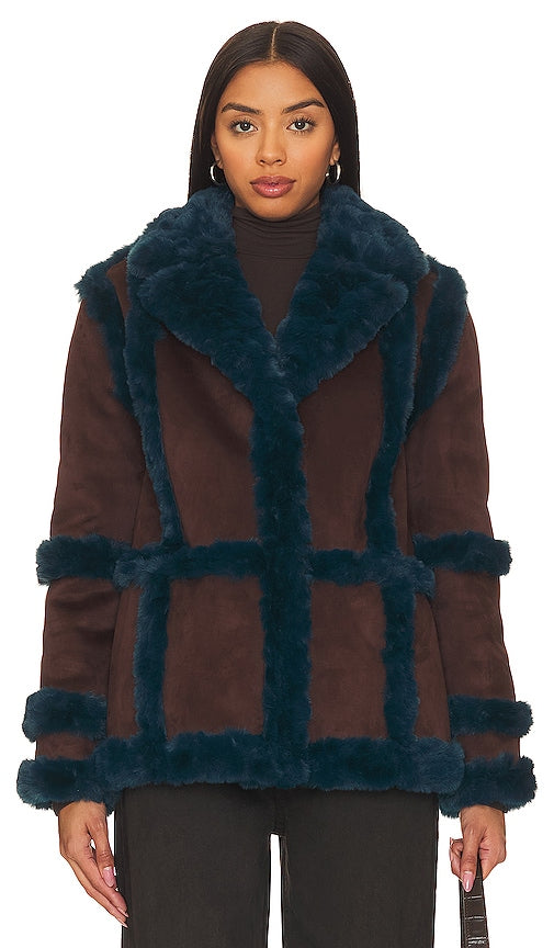 Unreal Fur Gate Keeper Jacket in Chocolate