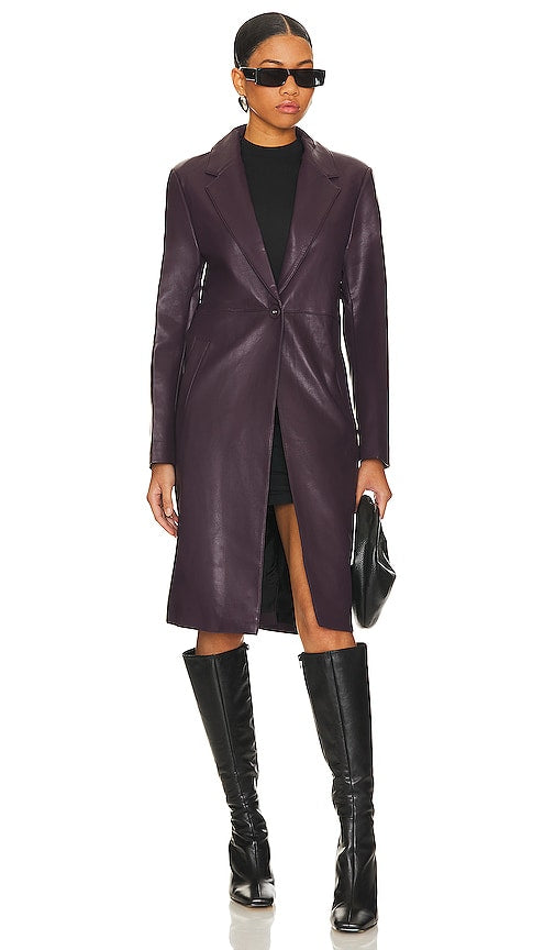 Unreal Fur Mack Trench Coat in Purple