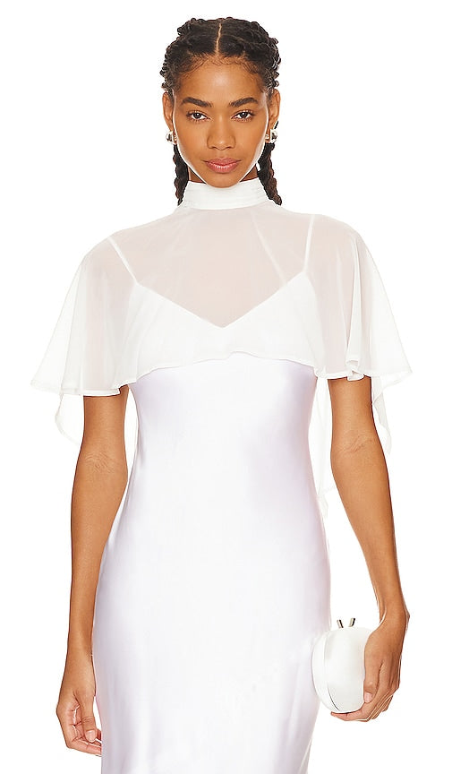 Unreal Fur Sheer Beauty Cape in White