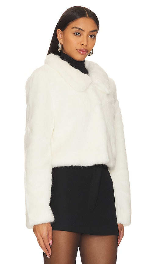 Unreal Fur Tirage Cropped Jacket in White
