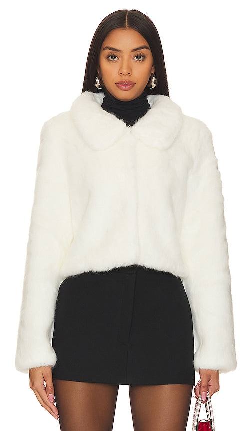 Unreal Fur Tirage Cropped Jacket in White