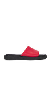 Vagabond Shoemakers Connie Sandal in Red | Bright Red Flat Slides for Women