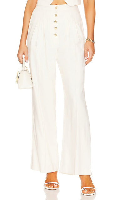VALENTINA SHAH Ilaria Pant in Cream - VALENTINA SHAH Pantalon Ilaria en Crème - VALENTINA SHAH Ilaria 奶油色长裤 - VALENTINA SHAH Ilaria Hose in Creme - VALENTINA SHAH Ilaria 팬츠 - VALENTINA SHAH Ilaria Pantalone in Crema