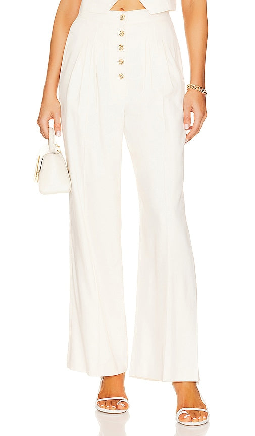 VALENTINA SHAH Ilaria Pant in Cream - VALENTINA SHAH Pantalon Ilaria en Crème - VALENTINA SHAH Ilaria 奶油色长裤 - VALENTINA SHAH Ilaria Hose in Creme - VALENTINA SHAH Ilaria 팬츠 - VALENTINA SHAH Ilaria Pantalone in Crema