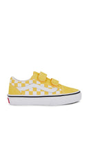 Vans Kids Old Skool V in Yellow | Checkerboard Banana Cream Shoes for Women