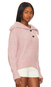 Varley Peverel Button Sweater in Rose