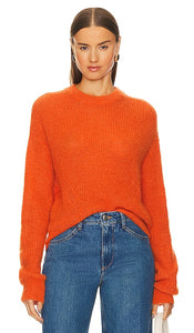 Veronica Beard Melinda Crew Neck Sweater in Orange - Veronica Beard Melinda - Pull ras du cou orange - Veronica Beard Melinda 橙色圆领毛衣 - Veronica Beard Melinda Pullover mit Rundhalsausschnitt in Orange - Veronica Beard Melinda 크루넥 스웨터 오렌지 색상 - Maglione girocollo Veronica Beard Melinda in arancione