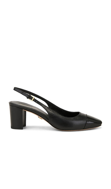 Veronica Beard Cecile Sling Black in Black | Black Sling Back Heels for Women