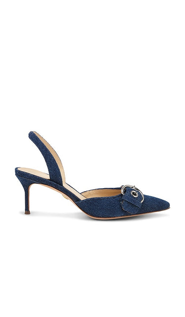 Veronica Beard Roxy Sling Back in Blue | Mountain Blue Sling Back Heels for Women
