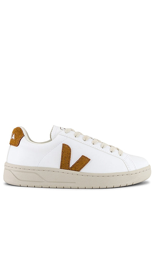 Veja Urca Sneaker in White | White & Camel Low Top Sneakers for Women