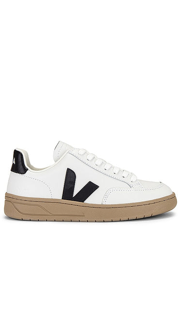 Veja V-12 Sneaker in White | Extra White & Black Dune Low Top Sneakers for Women