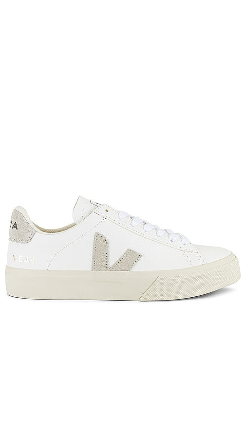 Veja Campo Sneaker in White | Extra White & Natural Suede Low Top Sneakers for Women